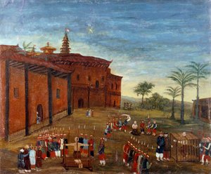 Kinesisk konst: scener av tortyr och tortyr av fångar. 1800-talsmålning - kinesisk konst: scener av tortyr och avrättningar av fångar. 1800-talsmålning. Louvren, Paris