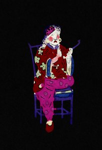 Kinesisk rökning. Målat skärpapper eller "Jian Zhi", kinesisk folkkonst, Pekin. av School Chinese