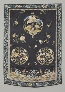Hängande, ca 1750-1800 (Siden med broderi (satinsöm), naturlig och syntetiska färgämnen) av School Chinese