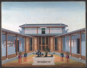 Honam Temple - innergård med bostadskvarter av School Chinese