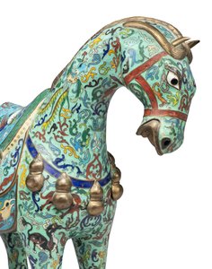 Häst, 1900-tal (cloisonné-emalj) av School Chinese