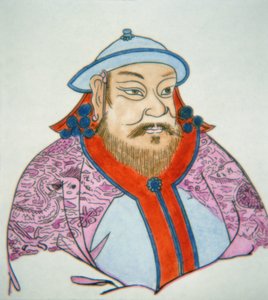 Kublai Khan (färgat bläck på papper) av School Chinese