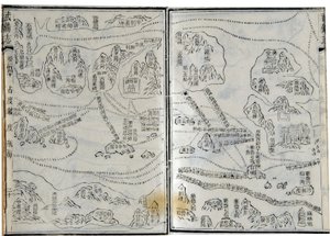 Karta över expeditioner av Zheng He (Zheng-He eller Cheng Ho) (1371-1433) eller Hajji Mahmud (arabiskt namn) daterad 1431. av School Chinese