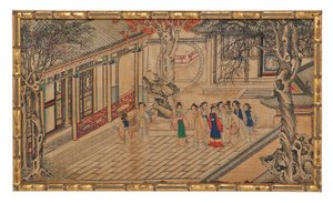 En av tjugofyra scener från Dream of the Red Chamber av School Chinese