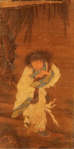 Den odödliga Han Shan (bläck och färg på siden) av School Chinese