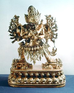 Vajrabhairava, aspekt av Yamantaka, lagens väktare, Qingdynastin av School Chinese