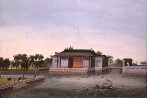 Water Garden, c.1820-40 (akvarell på papper) av School Chinese