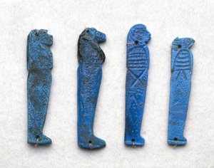 Amulett med Horus son, grekisk-romersk tid, 332 f.Kr.-395 e.Kr. (blå fajans) av School Egyptian