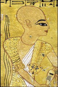 Forntida Egypten, Väggmålning Inherkhaus grav, Thebe, Adelns grav, 20:e dynastin, En präst som häller libationer för Inherkhau (foto) av School Egyptian