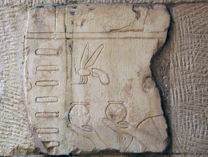 Detalj av en relief, Luxor (sten) av School Egyptian
