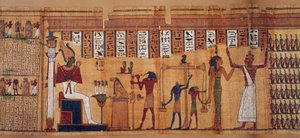 Egyptisk antikvitet: vägning av själar, papyrus i Dödboken av Chahapiimou, överordnad av Amons astronomer. Ptolemaiska perioden (332-30 f.Kr.) Omkring 500-100 f.Kr. Paris, Louvren av School Egyptian