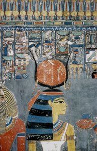 Luxor, Thebe: Konungarnas dal, Horemhebs (-1343 - -1314), egyptisk farao, grav på vilken gudinnan Isis avbildas. av School Egyptian