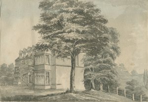 Arley Hall (eller "Castle"): indisk tuschteckning och [?sent 1800-tal] (teckning) av School English