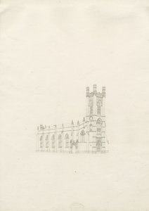 Burton-upon-Trent - Holy Trinity Church: teckning, nd [?1820-talet] (teckning) av School English