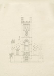 Burton-upon-Trent - Holy Trinity Church: teckning, nd [?1820-talet] (teckning) av School English