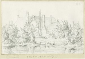 Burton-upon-Trent - Nether Hall: blyertsteckning, nd [?1800-talet] (teckning) av School English