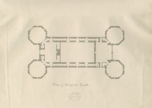 Castle Church - Stafford Castle: ritning med penna och tvätt, nd [1800-talet] (ritning) av School English