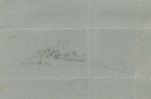 Castle Church - Stafford Castle: blyertsteckning, nd [?1800-talet] (teckning) av School English