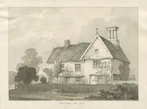 Chatcull Old Hall: ritning med penna och tvätt av School English