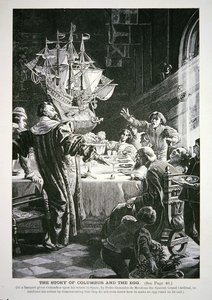 Christopher Columbus och ägget (litho) av School English