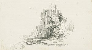 Croxden Abbey: ritning med penna och bläck, nd [?1800-talet] (teckning) av School English