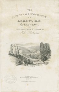Dovedale - landskap: litografi (vinjetter) och [?1800-talet] (tryck) av School English