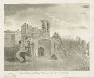Dudley Castle - Huvudingång: akvatintgravyr och [?1700-talet] (tryck)