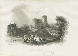 Dudley Castle - The Keep: stålgravyr (vinjeterad), nd [c 1841] (tryck) av School English