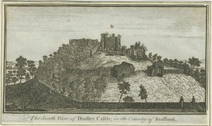 Dudley Castle: gravyr, nd [c 1780] (tryck) av School English