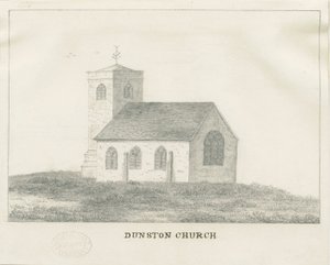 Dunston Church: blyertsteckning, nd [?1800-talet] (teckning) av School English