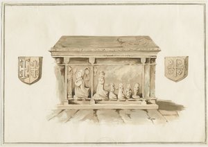 Eccleshall Church - Biskop Benthams grav: akvarellmålning, nd [? 1800-talet] (målning) av School English