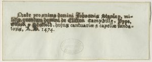 Elford Church - Tomb of Sir John Stanley: ritning med penna och bläck, nd [? 1800-talet] (teckning) av School English