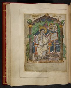 Evangelistporträtt av St Matteus från Æthelstan-evangelierna (även känd som kröningsevangelierna)