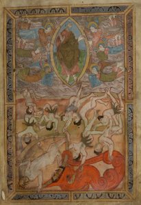 Genesis, gammalengelsk hexateuk, Cotton MS Claudius B IV f.2r, ca 1025-1200 (bläck på pergament) av School English