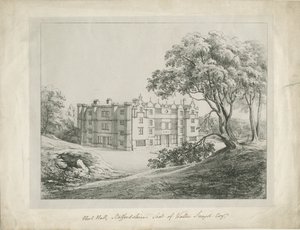 Keele Hall: litografi och [?1700-talet] (tryck) av School English