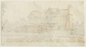 Kingswinford - Bradley Hall: tonad blyertsteckning av School English