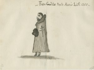 Lichfield - Guildhall [Guildsman]: tvättteckning och [?1700-talet] (teckning) av School English