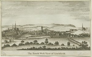 Lichfield - South West View: kopparplåtgravyr, nd [sent 1700-tal] (tryck) av School English