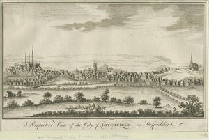 Lichfield - South West View: gravyr, nd [1771] (tryck) av School English