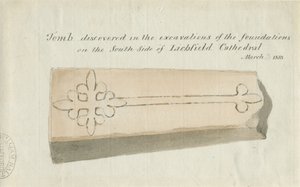 Lichfield Cathedral - Tomb: sepiateckning, [1813] (teckning) av School English
