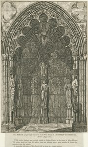 Lichfield Cathedral - West Doorway: etsning, augusti 1782 (tryck) av School English