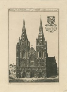 Lichfield Cathedral - West Front: gravyr och [?slutet av 1600-talet] (tryck) av School English