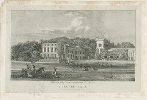 Okeover Hall - litografi, nd [c 1839] (tryck) av School English