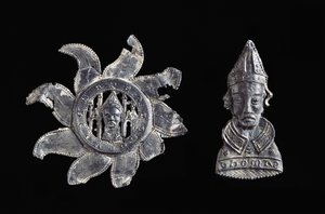Pilgrimsmärken av Thomas Becket (kopparlegering) av School English