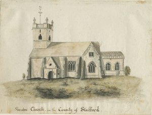 Shenstone Church: akvarellmålning, nd [1769] (målning) av School English