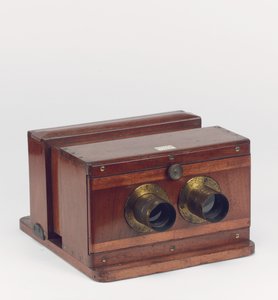 Stereoskopkamera med glidbox, Hockin & Co., London (mahogny och mässing) av School English
