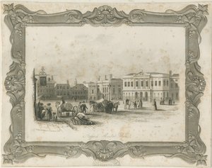 Stafford - Market Place: gravyr, nd [c 1841] (tryck) av School English