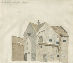 Stafford - The Old House of Correction: akvarellmålning och [?början av 1800-talet] (målning) av School English