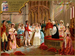 Drottning Victorias giftermål med prins Albert 1840, Liebigkort (tryck) av School English