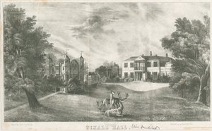 Tixall Hall and Gatehouse: litografi, nd [c 1833] (tryck) av School English